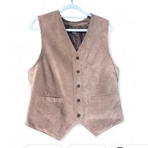 Vintage Pendleton Brown Med Pig Leather Vest Suede Western Cowgirl Boho Layering